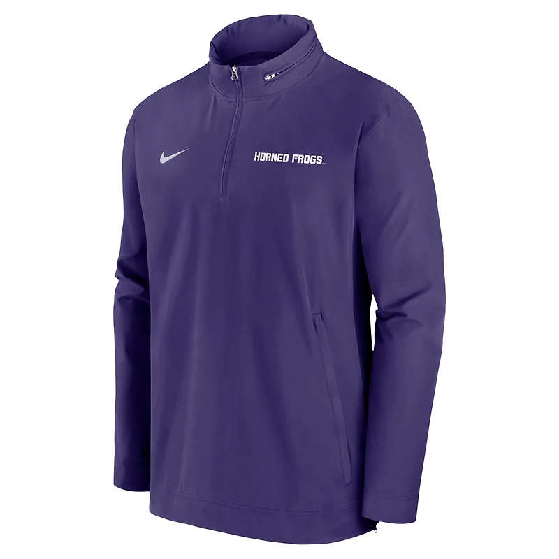 Nike TCU Horned Frogs 2024 Sideline Coach Quarter-Zip Hoodie Jacket