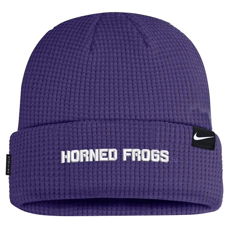 Nike TCU Horned Frogs 2024 Sideline Terra Cuffed Knit Hat
