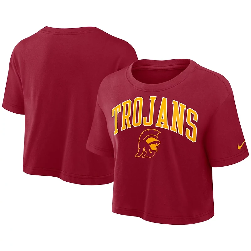 Nike USC Trojans Athletic Prep Arch Performance Cropped T-Shirt
