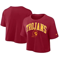 Nike USC Trojans Athletic Prep Arch Performance Cropped T-Shirt