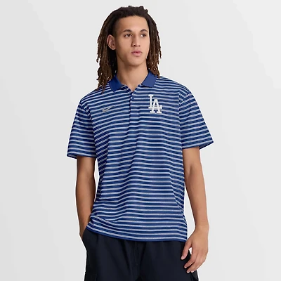 Nike White Los Angeles Dodgers Striped Victory Dri-FIT Polo