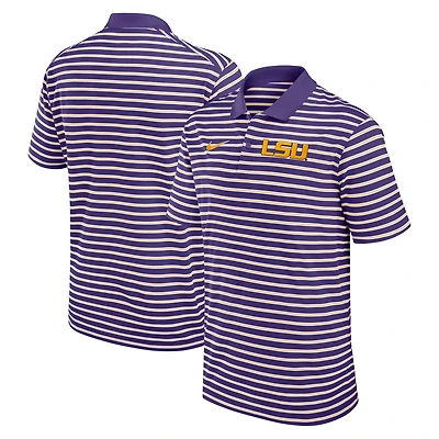 Nike /White LSU Tigers Primetime Victory Striped Performance Polo