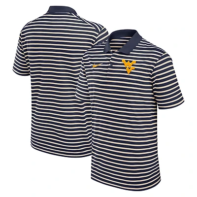 Nike /White West Virginia Mountaineers Primetime Victory Striped Performance Polo