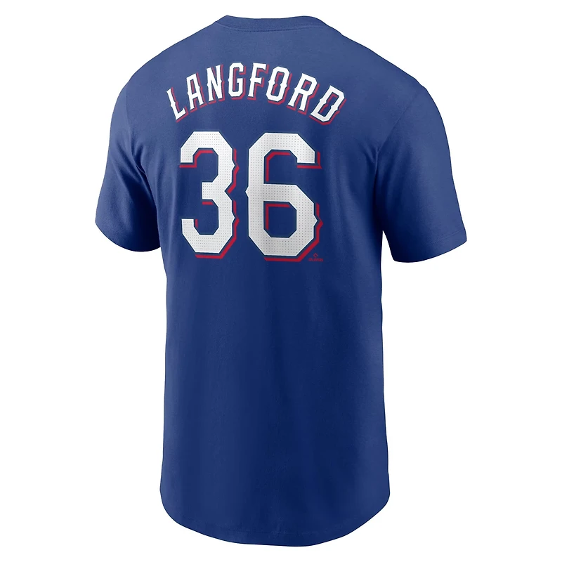 Nike Wyatt Langford Texas Rangers Fuse Name  Number T-Shirt