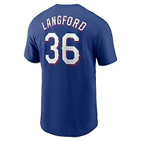 Nike Wyatt Langford Texas Rangers Fuse Name  Number T-Shirt