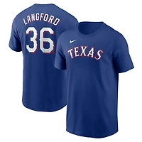 Nike Wyatt Langford Texas Rangers Fuse Name  Number T-Shirt