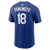 Nike Yoshinobu Yamamoto Los Angeles Dodgers Alternate Name  Number T-Shirt