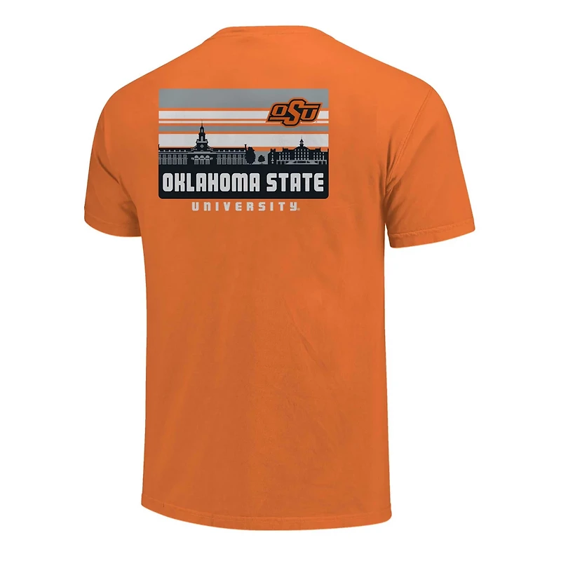 Oklahoma State Cowboys Striped Campus Skyline T-Shirt