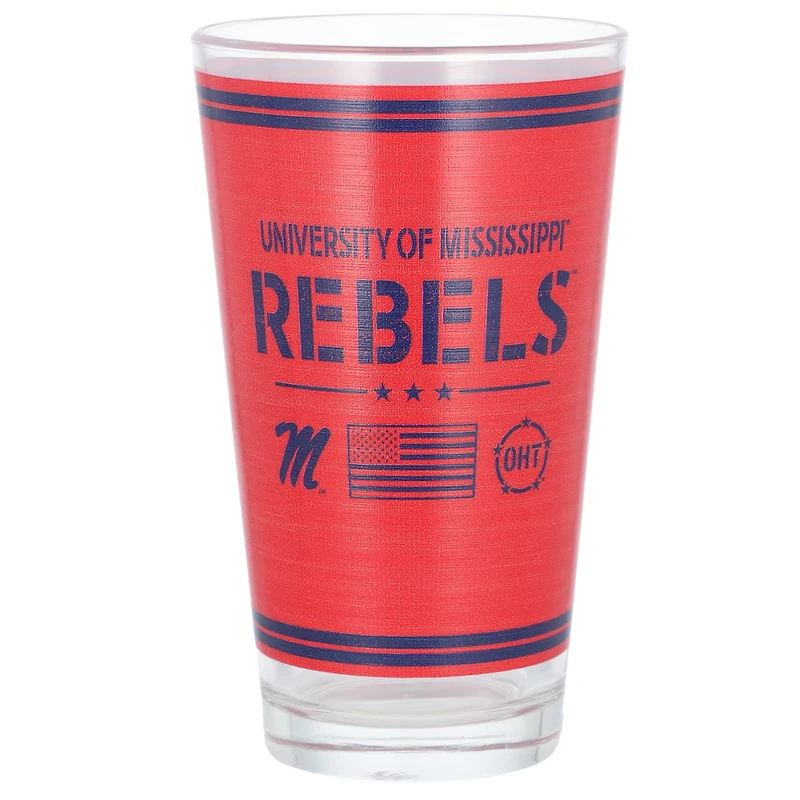 Ole Miss Rebels 16oz OHT Military Appreciation Pint Glass
