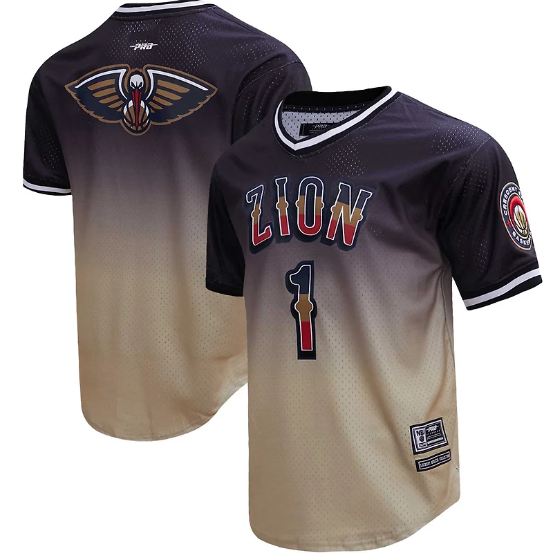 Post Zion Williamson /Gold New Orleans Pelicans Ombre Name  Number T-Shirt