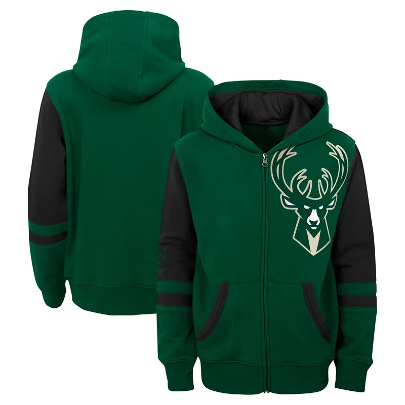 Preschool Milwaukee Bucks Straight To The League Full-Zip Hoodie