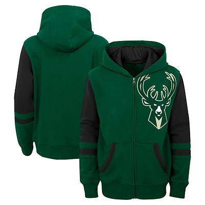 Preschool Milwaukee Bucks Straight To The League Full-Zip Hoodie