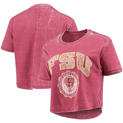 Pressbox Florida State Seminoles Edith Vintage Burnout Crop T-Shirt