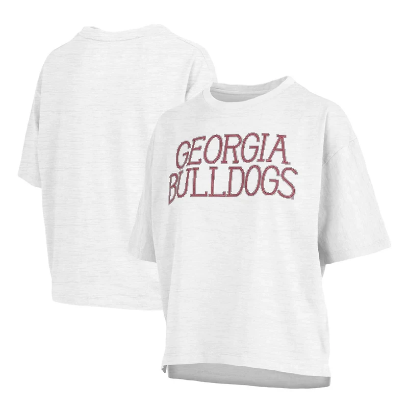 Pressbox Georgia Bulldogs Motley Crew Chain Stitch Slub Waist Length Boxy T-Shirt