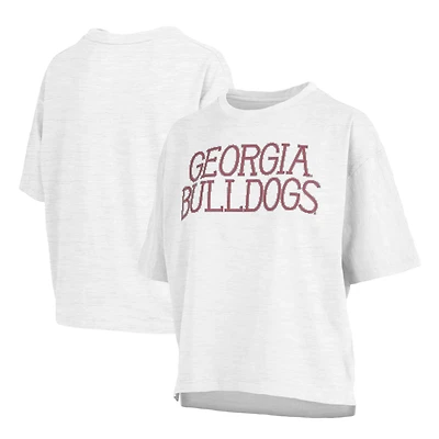 Pressbox Georgia Bulldogs Motley Crew Chain Stitch Slub Waist Length Boxy T-Shirt