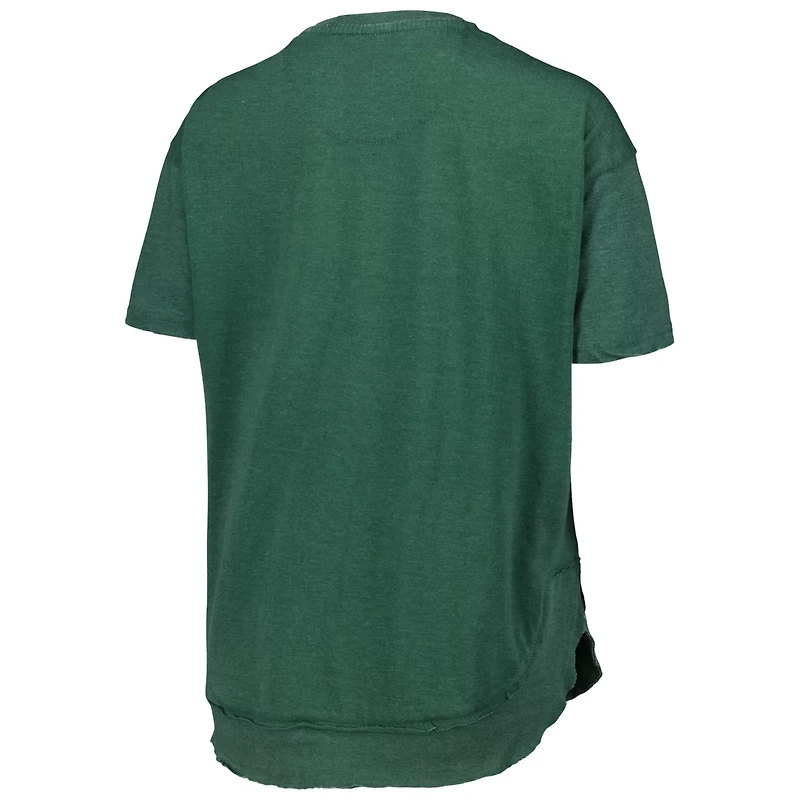 Pressbox Heather Michigan State Spartans Arch Poncho T-Shirt