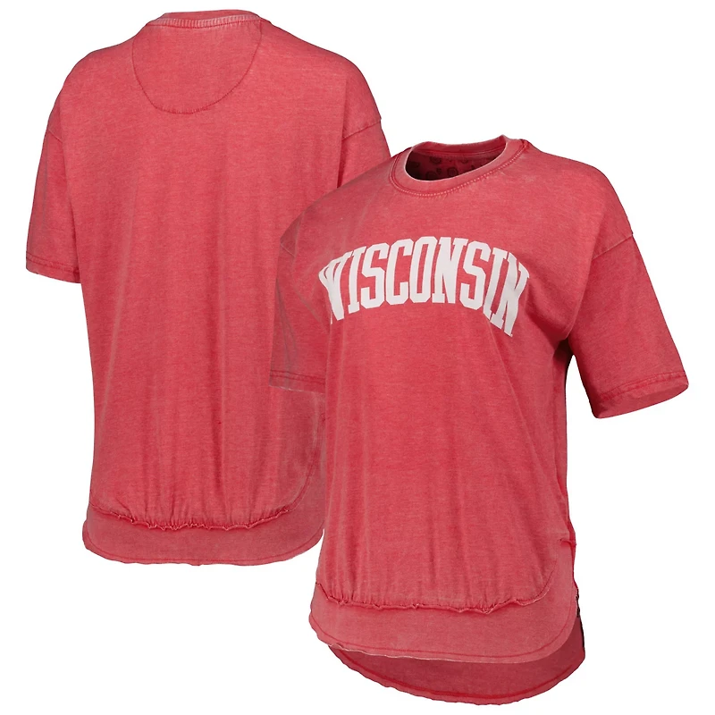 Pressbox Heather Wisconsin Badgers Arch Poncho T-Shirt