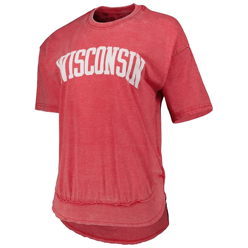 Pressbox Heather Wisconsin Badgers Arch Poncho T-Shirt
