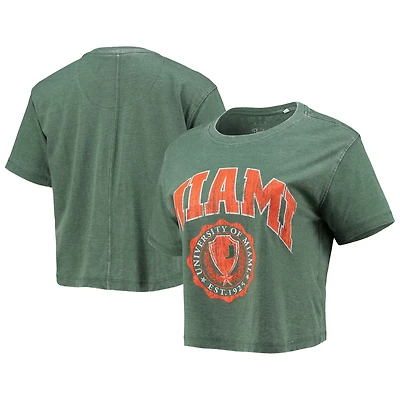 Pressbox Miami Hurricanes Edith Vintage Burnout Crop T-Shirt