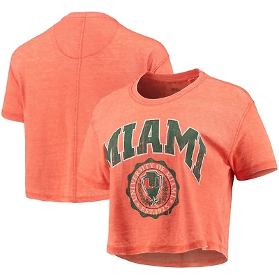 Pressbox Miami Hurricanes Edith Vintage Burnout Crop T-Shirt