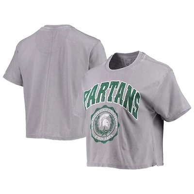 Pressbox Michigan State Spartans Edith Vintage Burnout Crop T-Shirt