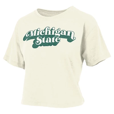 Pressbox Michigan State Spartans Vintage Easy Team Name Waist-Length T-Shirt