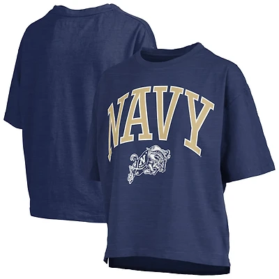 Pressbox Midshipmen Nelson Arch Over Logo Waist Length Oversized Slub T-Shirt