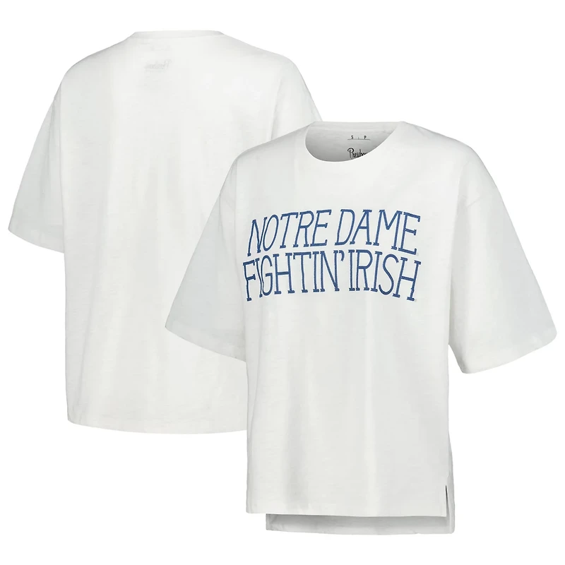 Pressbox Notre Dame Fighting Irish Motley Crew Chain Stitch Slub Waist Length Boxy T-Shirt