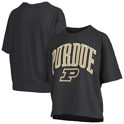 Pressbox Purdue Boilermakers Nelson Arch Over Logo Waist Length Oversized Slub T-Shirt