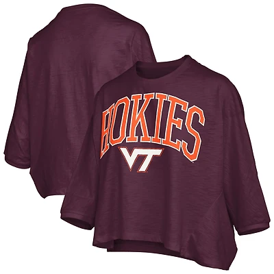 Pressbox Virginia Tech Hokies Midi Arch Over Logo Oversized T-Shirt