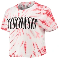 Pressbox Wisconsin Badgers Showtime Tie-Dye Crop T-Shirt