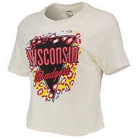 Pressbox Wisconsin Badgers Taylor Animal Print Cropped T-Shirt