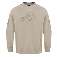 Pro Standard Atlanta Braves Neutral Drop Shoulder Pullover Sweatshirt
