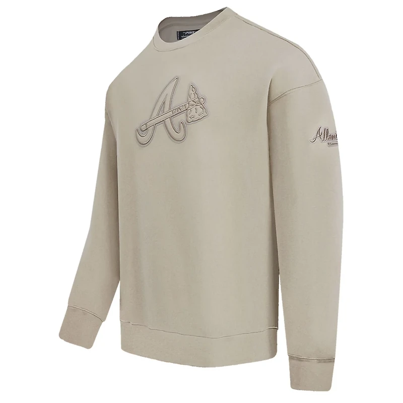 Pro Standard Atlanta Braves Neutral Drop Shoulder Pullover Sweatshirt