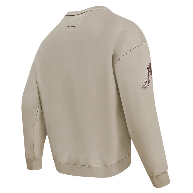 Pro Standard Atlanta Braves Neutral Drop Shoulder Pullover Sweatshirt