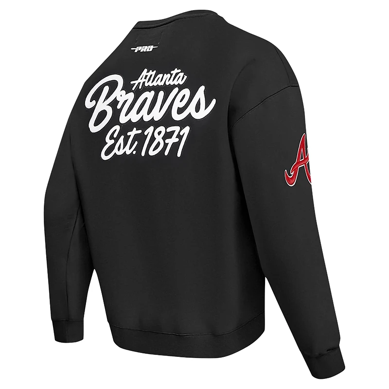 Pro Standard Atlanta Braves Paint The City Dropped Shoulder Pullover Sweatshirt