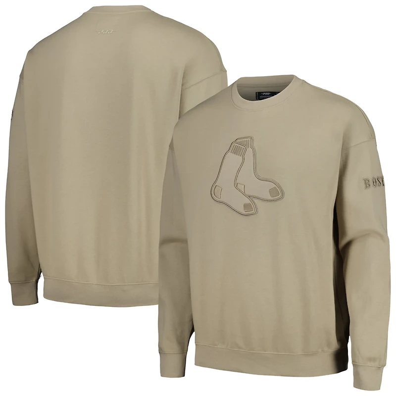 Pro Standard Boston Red Sox Neutral Drop Shoulder Pullover Sweatshirt