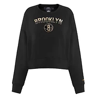 Pro Standard Brooklyn Nets Glam Cropped Pullover Sweatshirt
