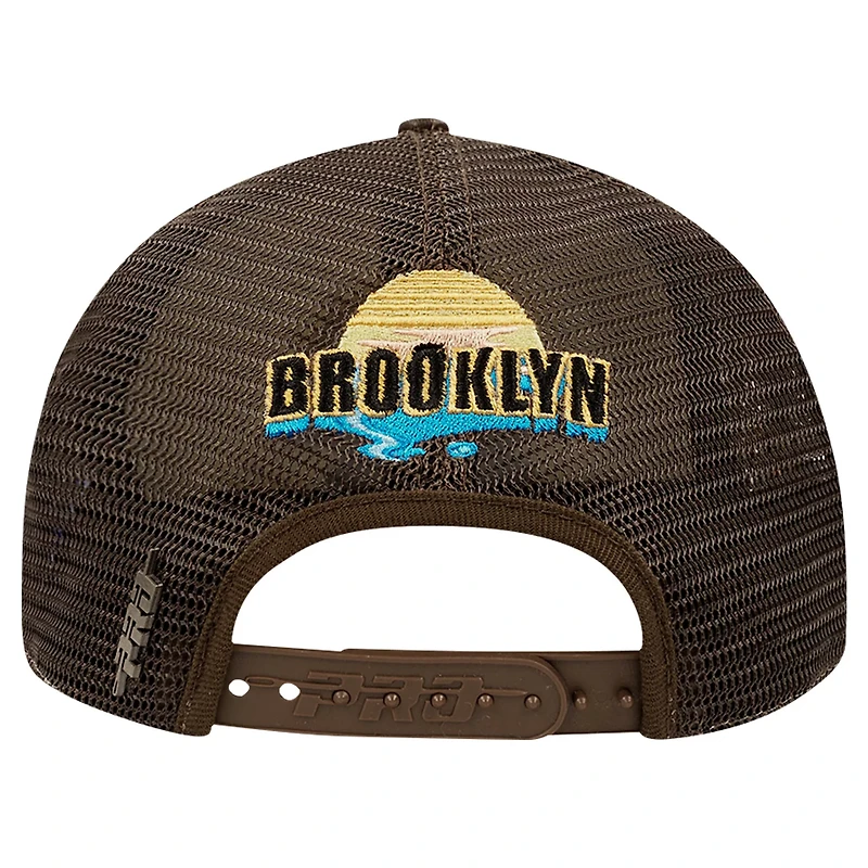 Pro Standard Brown Brooklyn Nets Glint Sunset Snapback Hat