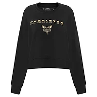 Pro Standard Charlotte Hornets Glam Cropped Pullover Sweatshirt