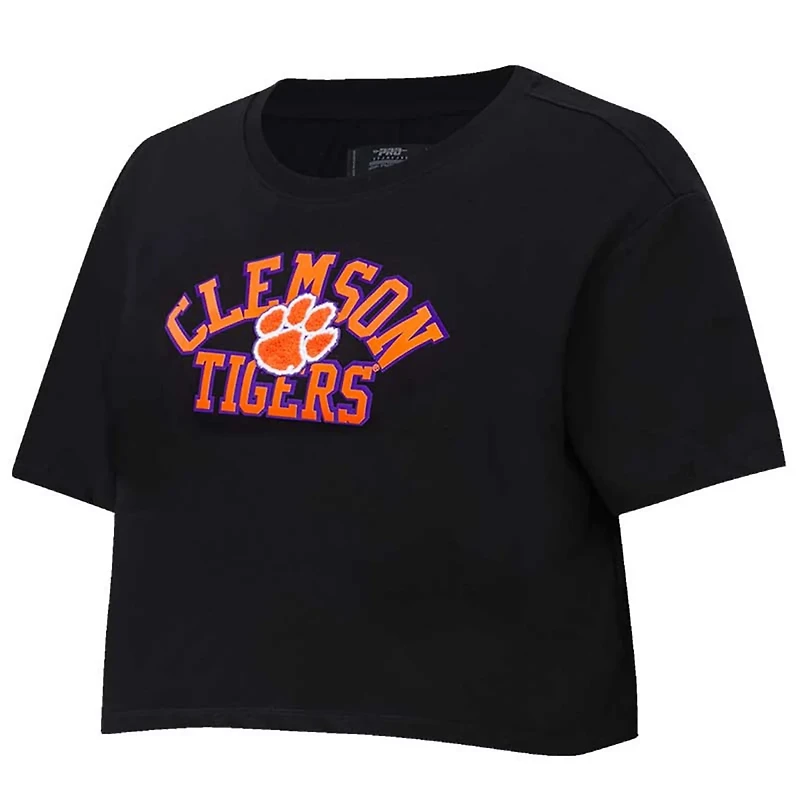 Pro Standard Clemson Tigers Classic Three-Hit Boxy Cropped T-Shirt