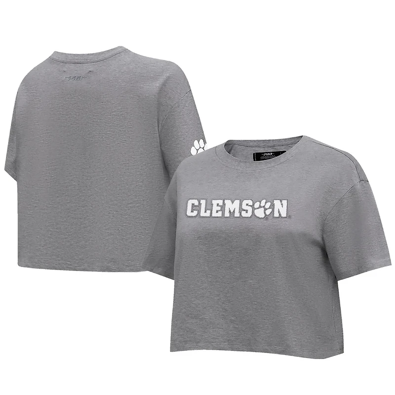 Pro Standard Clemson Tigers Tonal Neutral Boxy Cropped T-Shirt