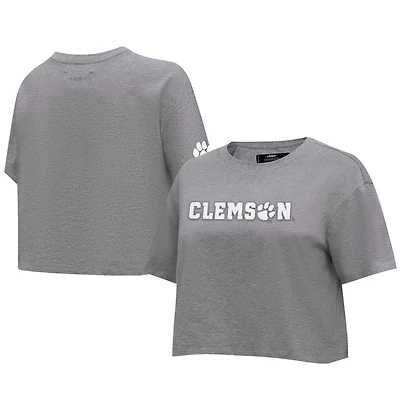 Pro Standard Clemson Tigers Tonal Neutral Boxy Cropped T-Shirt