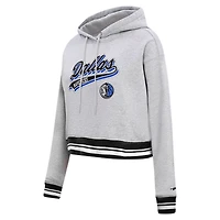 Pro Standard Dallas Mavericks Script Tail Cropped Pullover Hoodie
