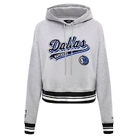 Pro Standard Dallas Mavericks Script Tail Cropped Pullover Hoodie
