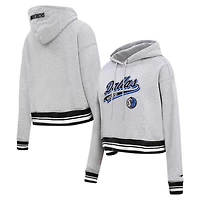 Pro Standard Dallas Mavericks Script Tail Cropped Pullover Hoodie