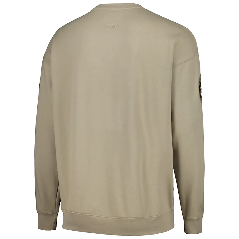 Pro Standard Houston Astros Neutral Drop Shoulder Pullover Sweatshirt