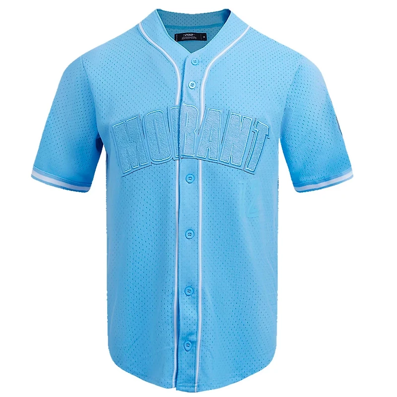Pro Standard Ja Morant Light Memphis Grizzlies Triple Tonal Mesh Button-Up Top