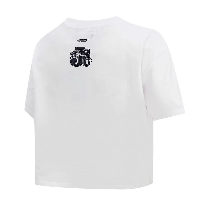 Pro Standard Jackson State Tigers Classic Three-Hit Boxy Cropped T-Shirt
