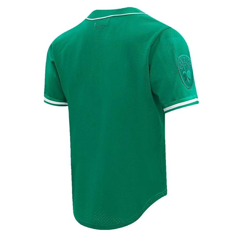 Pro Standard Jayson Tatum Kelly Boston Celtics Triple Tonal Mesh Button-Up Top